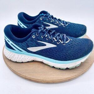 Brooks Ghost 11 Running Shoes Womens 8.5 Blue Mesh Trainers Trail Sneakers
